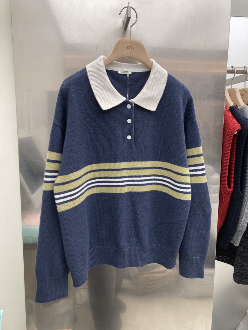 CURVY韓國直郵㊣女士新款休閑25秋冬真品時尚推薦熱賣針織衫CURVY針織衫