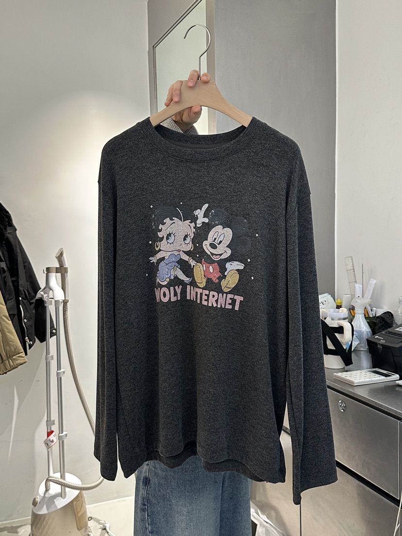 PEPPER-L韓國代購㊣女裝新品休閑人氣真品時尚長袖T恤加絨PEPPER長袖T恤