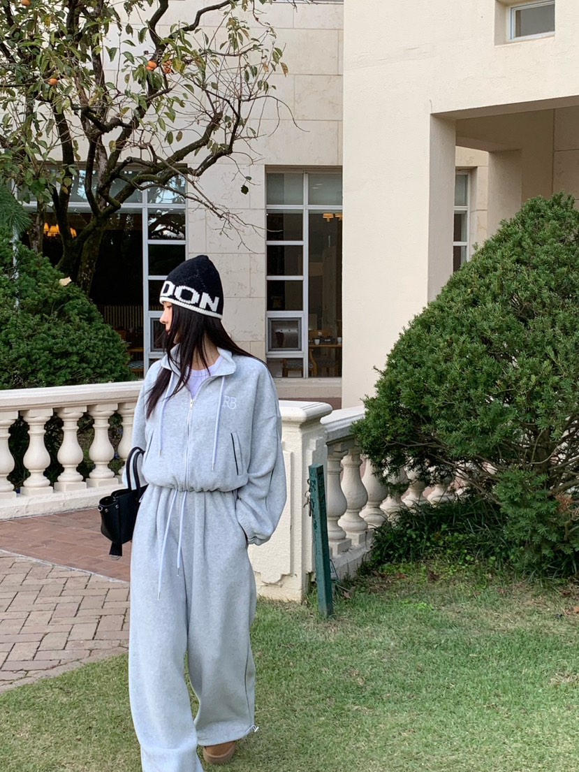 REVE CITE-L韓國代購㊣女裝新款人氣時尚夾克羊毛拉鏈拼色REVE CITE夾克