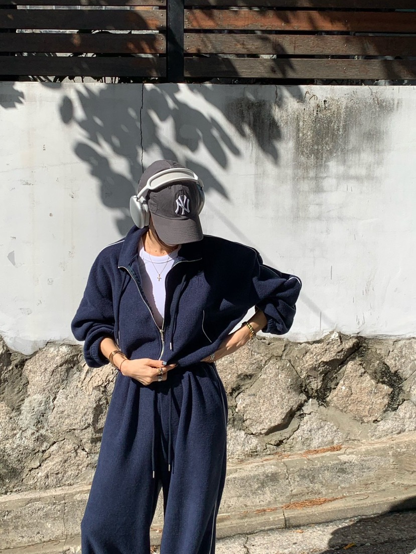 REVE CITE-L韓國代購㊣女裝新款人氣時尚夾克羊毛拉鏈拼色REVE CITE夾克