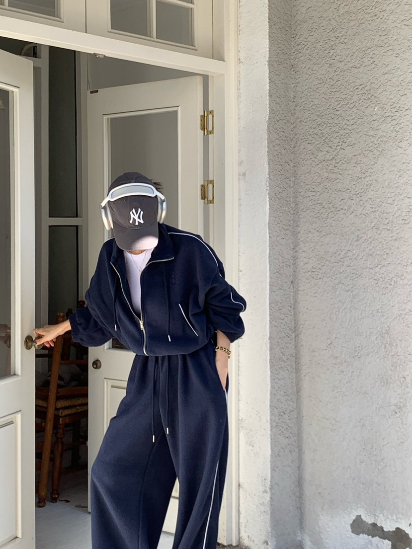 REVE CITE-L韓國代購㊣女裝新款人氣時尚夾克羊毛拉鏈拼色REVE CITE夾克