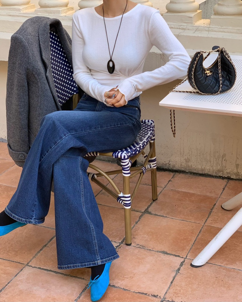 REVE CITE-L韓國代購㊣女裝新品熱賣職業人氣推薦真品牛仔褲REVE CITE牛仔褲