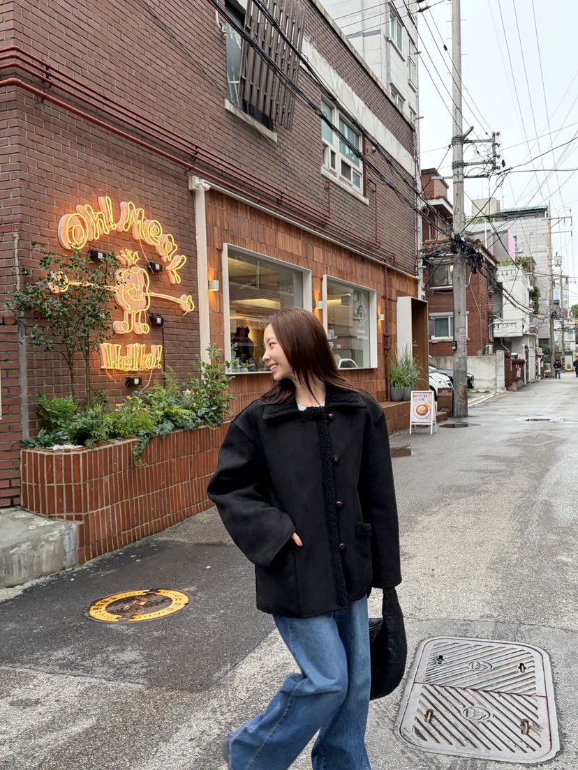 THE ABLE韓國直郵㊣女士新品推薦時尚25秋冬真品人氣短款大衣THE ABLE/TA短款大衣