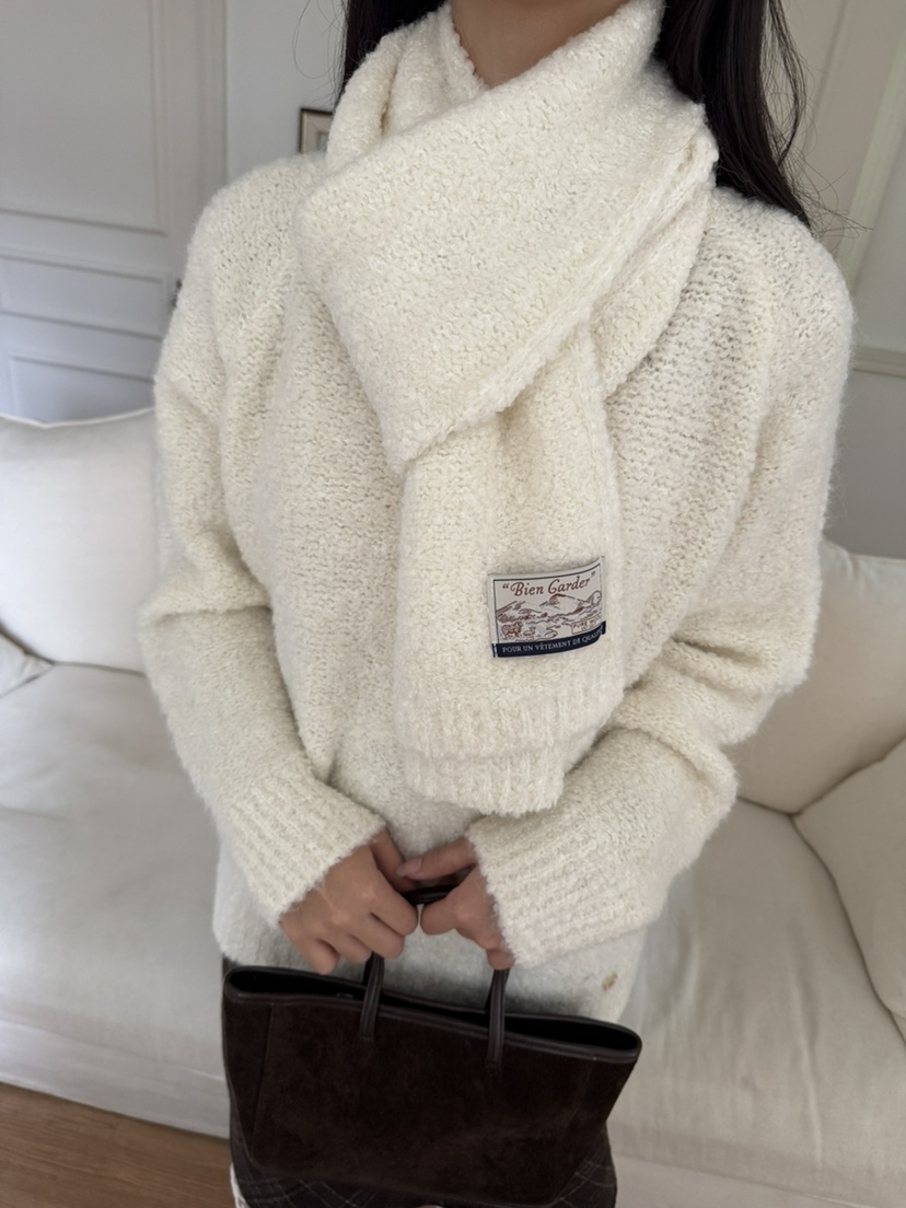 BIEN GARDER韓國直郵㊣女裝新款人氣職業針織衫含圍巾羊毛BIEN GARDER針織衫