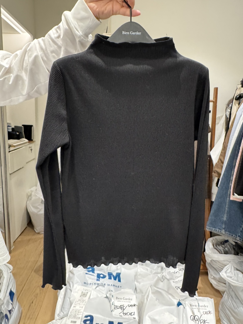 BIEN GARDER東大門㊣實拍女士新款推薦人氣長袖T恤柔軟褶皺BIEN GARDER長袖T恤圖色3