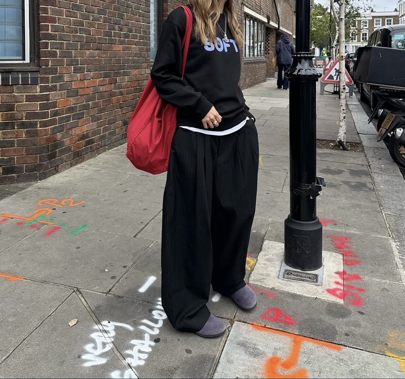 REDDISH BROWN東大門㊣直郵女裝新品時尚推薦休閑褲羊毛條紋REDDISH BROWN休閑褲