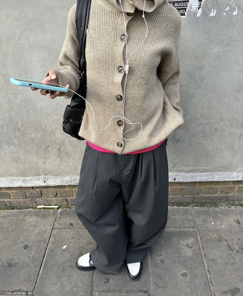 REDDISH BROWN東大門㊣直郵女裝新品時尚推薦休閑褲羊毛條紋REDDISH BROWN休閑褲