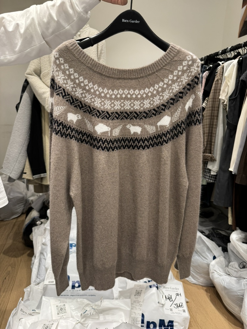 BIEN GARDER東大門㊣代購女士新款熱賣職業25秋冬針織衫浣熊BIEN GARDER針織衫圖色2