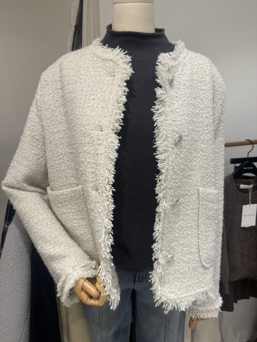 BIEN GARDER東大門㊣實拍女裝新款25秋冬熱賣休閑夾克花呢BIEN GARDER夾克