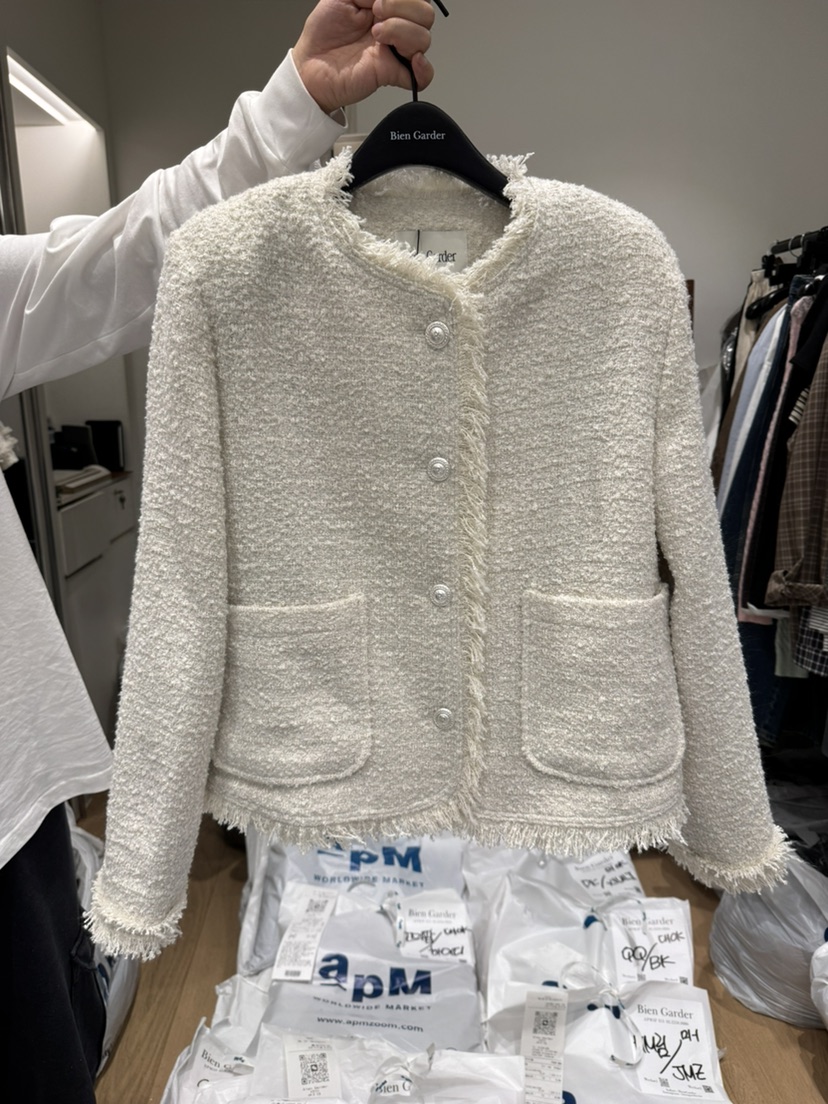 BIEN GARDER東大門㊣實拍女裝新款25秋冬熱賣休閑夾克花呢BIEN GARDER夾克