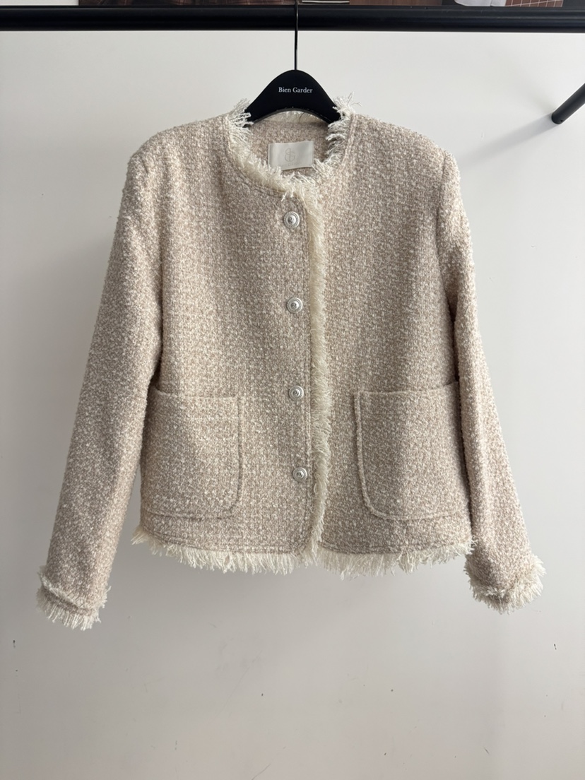 BIEN GARDER東大門㊣實拍女裝新款25秋冬熱賣休閑夾克花呢BIEN GARDER夾克圖色2