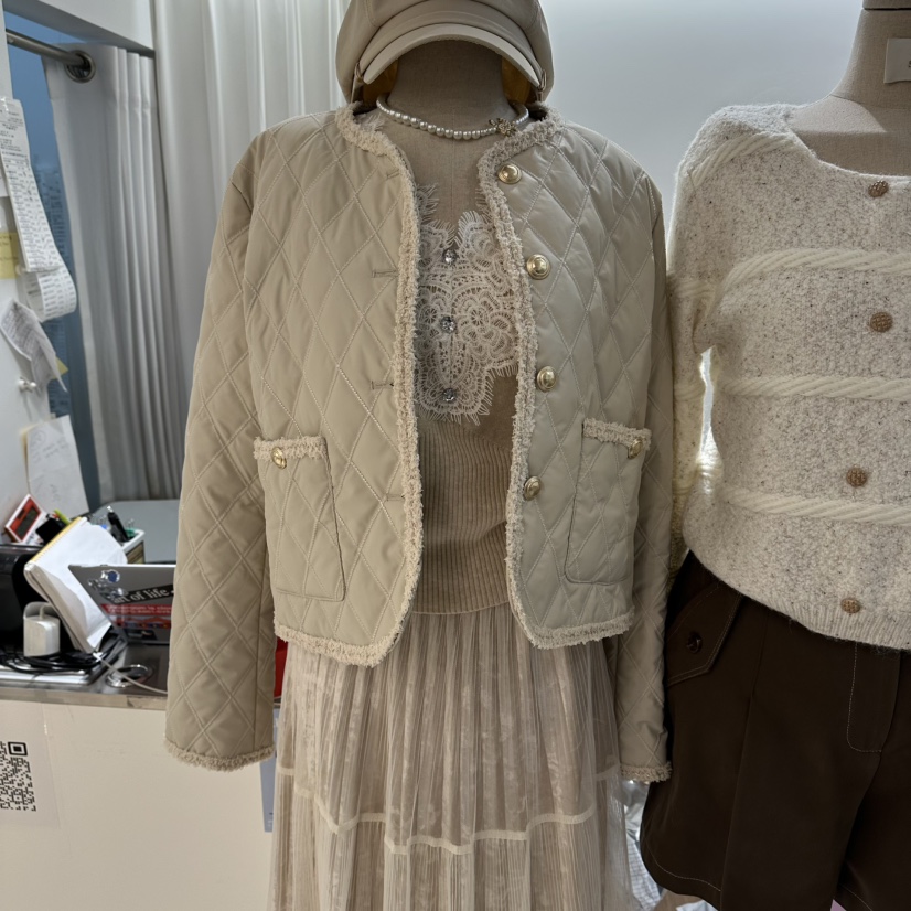 ABLESTUDIO韓國代購㊣女裝新款休閑時尚25秋冬人氣夾克絎縫ABLESTUDIO夾克