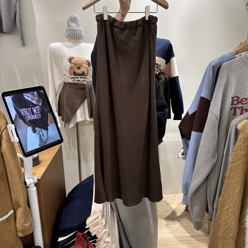 ASSEMBLY韓國直郵㊣女士新款休閑推薦真品職業人氣長裙長款絨ASSEMBLY長裙