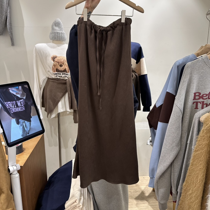 ASSEMBLY韓國直郵㊣女士新款休閑推薦真品職業人氣長裙長款絨ASSEMBLY長裙圖色2