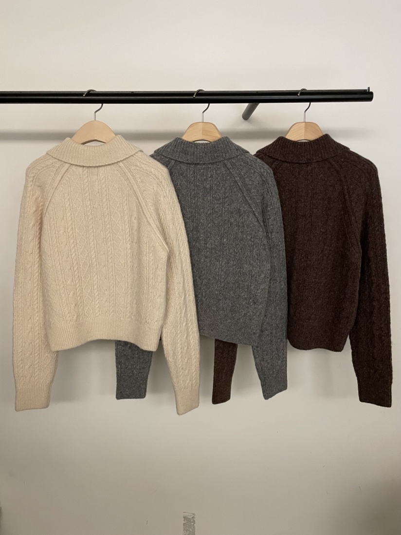 BOLD-A東大門㊣實拍女裝新款職業休閑推薦時尚25秋冬針織衫紐扣RE BOLD針織衫