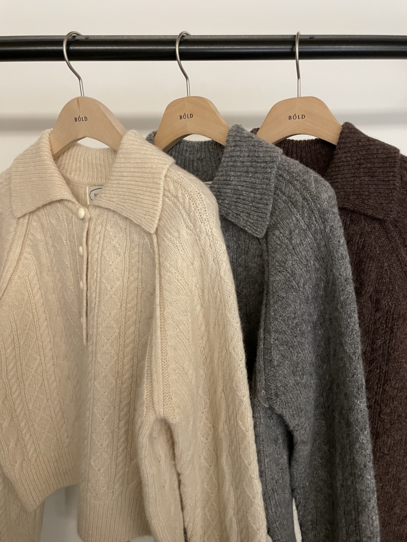 BOLD-A東大門㊣實拍女裝新款職業休閑推薦時尚25秋冬針織衫紐扣RE BOLD針織衫