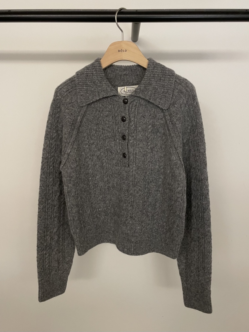 BOLD-A東大門㊣實拍女裝新款職業休閑推薦時尚25秋冬針織衫紐扣RE BOLD針織衫圖色2