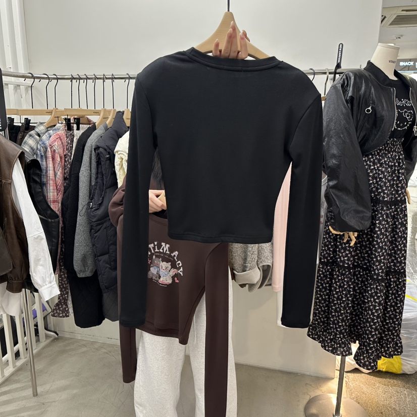 VENEFIT韓國直郵㊣女裝新款推薦真品職業人氣時尚長袖T恤加絨VENEFIT/JENNIE長袖T恤