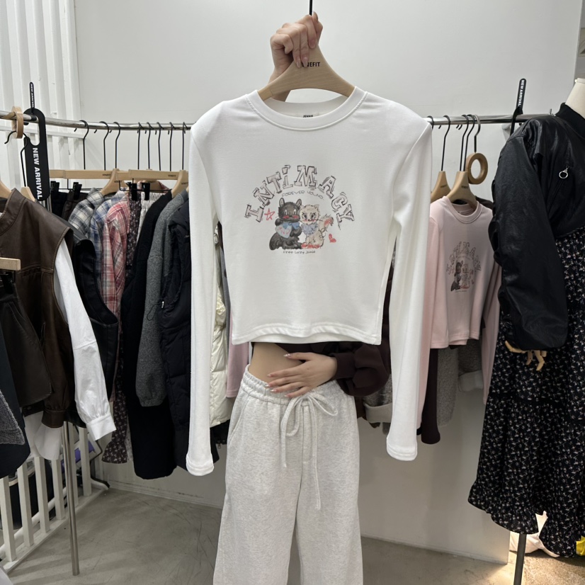 VENEFIT韓國直郵㊣女裝新款推薦真品職業人氣時尚長袖T恤加絨VENEFIT/JENNIE長袖T恤