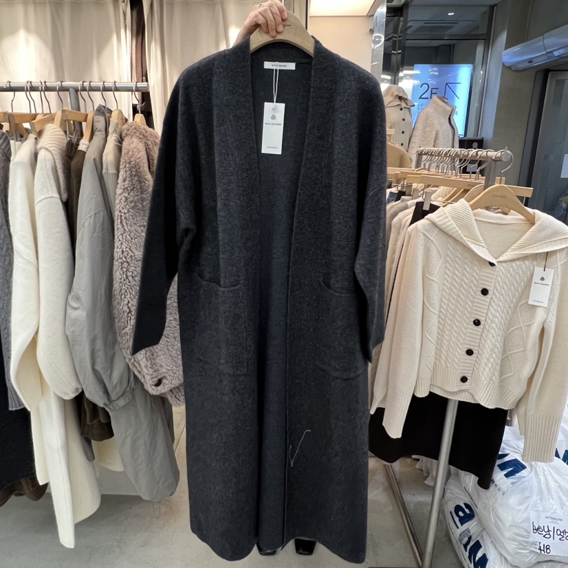 AFTERGLOW韓國直郵㊣女裝新品人氣真品職業長款風衣口袋開衫AFTERGLOW長款風衣