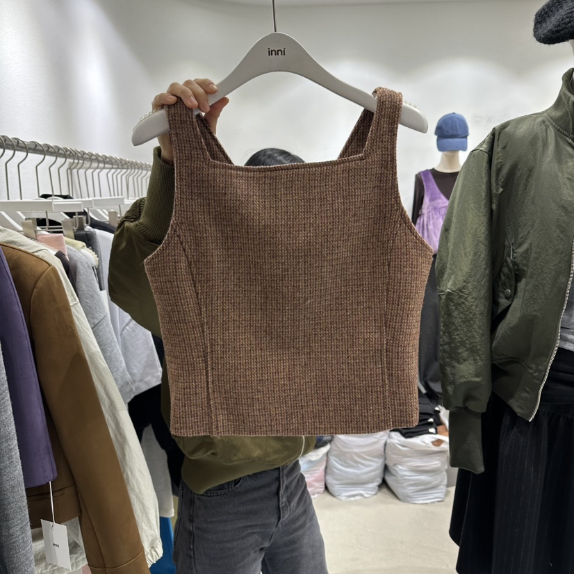 INNI東大門㊣實拍女士新品推薦休閑25秋冬熱賣職業真品馬甲inni馬甲圖色1
