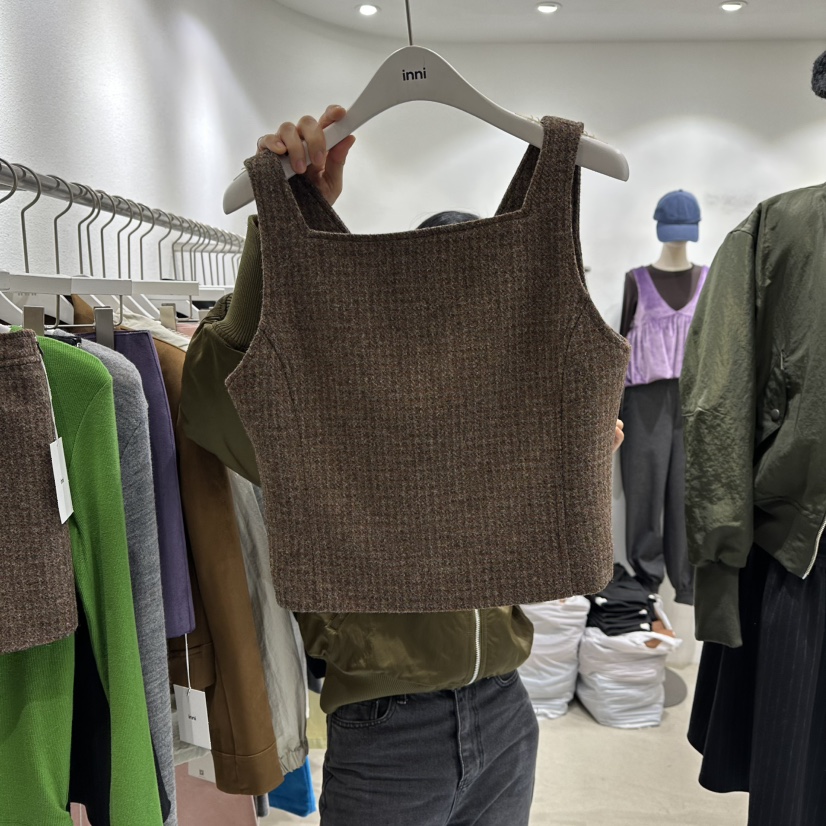 INNI東大門㊣實拍女士新品推薦休閑25秋冬熱賣職業真品馬甲inni馬甲圖色2