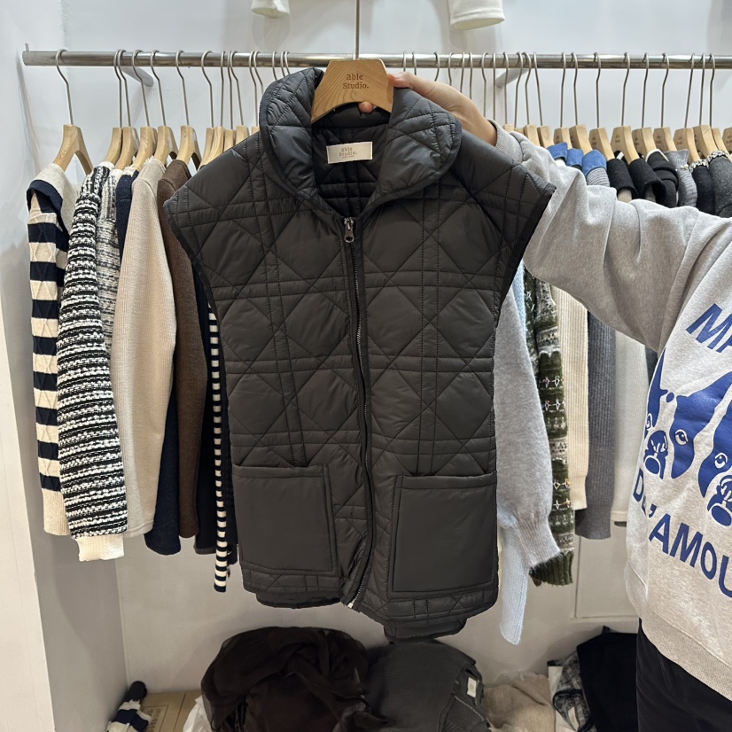 ABLESTUDIO韓國直郵㊣女裝新品人氣推薦時尚熱賣休閑25秋冬馬甲ABLESTUDIO馬甲圖色2