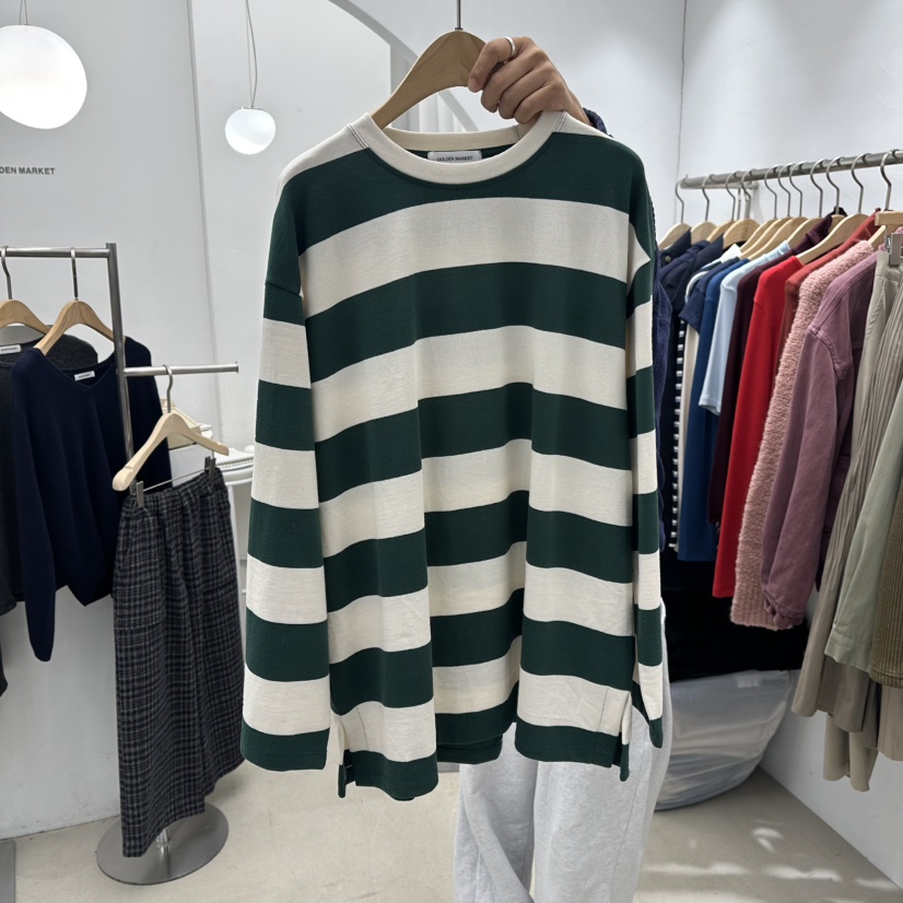 GOLDEN MARKET韓國代購㊣女裝新款時尚職業真品25秋冬長袖T恤GOLDEN MARKET長袖T恤圖色2