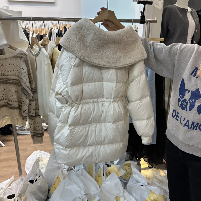 ABLESTUDIO韓國直郵㊣女士新品時尚真品熱賣短款羽絨服紐扣鵝ABLESTUDIO短款羽絨服