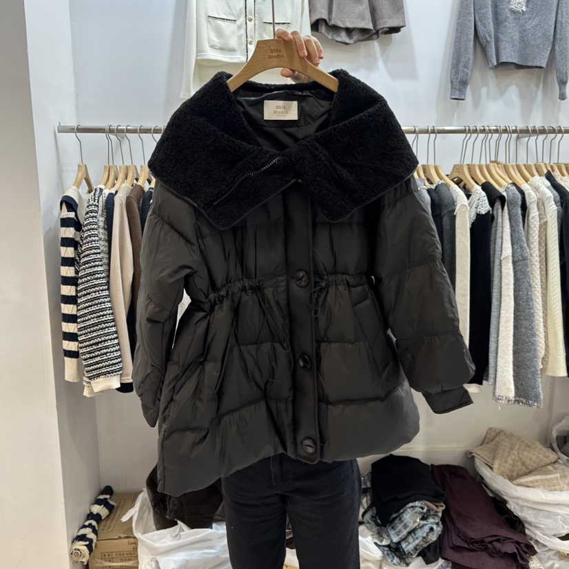 ABLESTUDIO韓國直郵㊣女士新品時尚真品熱賣短款羽絨服紐扣鵝ABLESTUDIO短款羽絨服圖色2