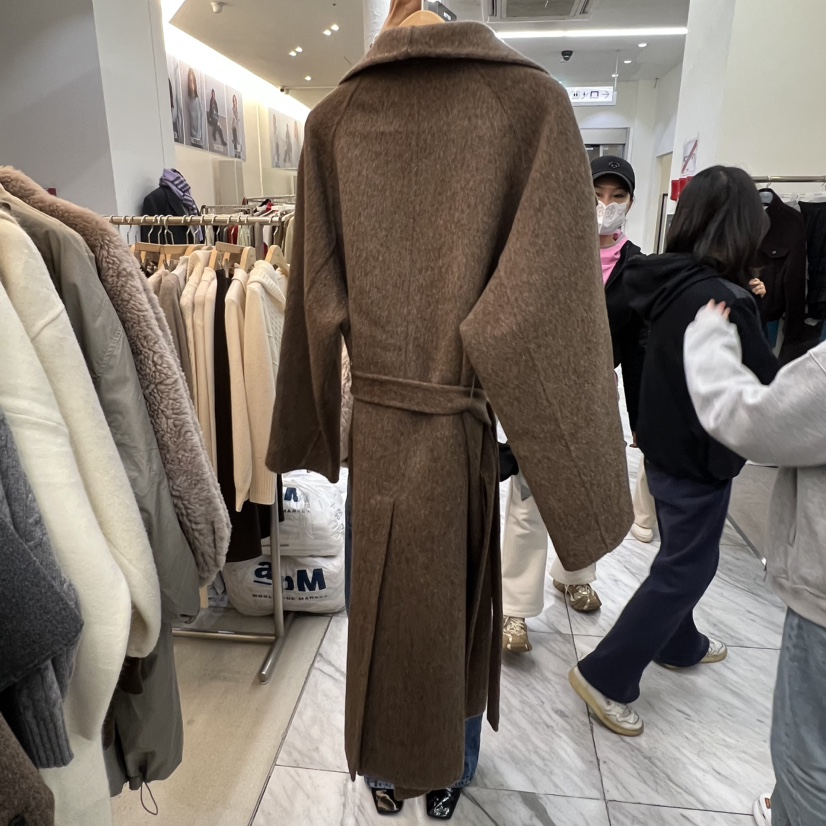 AFTERGLOW東大門㊣直郵女裝新款25秋冬中長款大衣含腰帶手工披肩AFTERGLOW中長款大衣