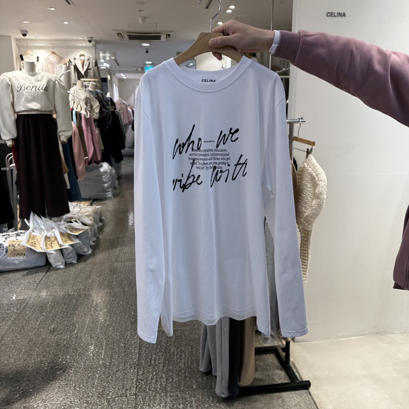 CELINA東大門㊣直郵女裝新款人氣25秋冬熱賣時尚休閑長袖T恤CELI_NA長袖T恤