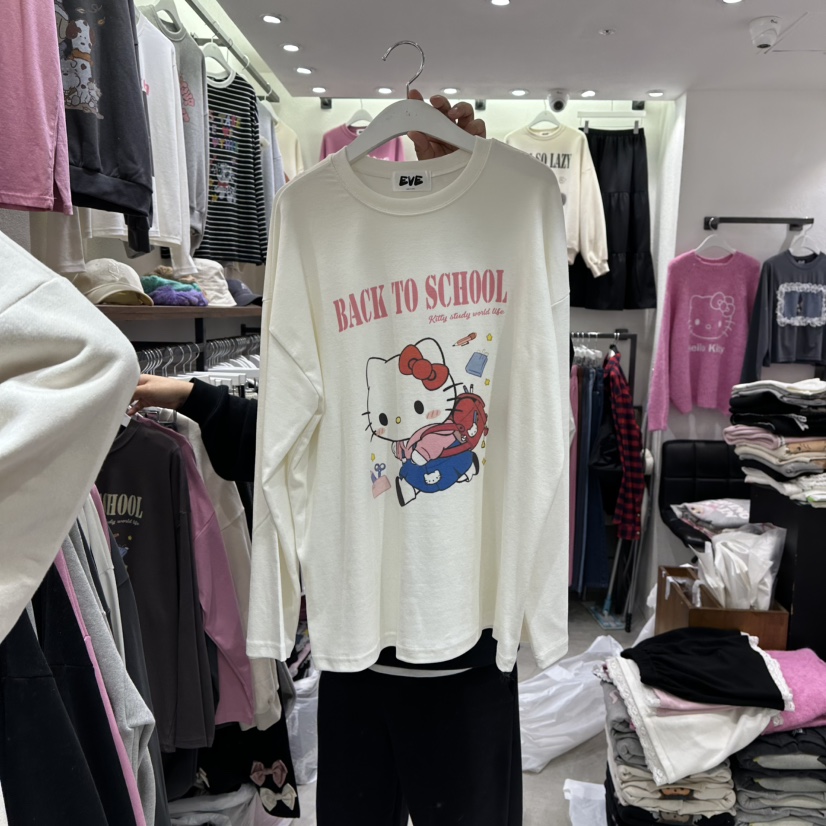 EVE東大門㊣實拍女士新品25秋冬推薦時尚休閑職業熱賣長袖T恤EVE長袖T恤