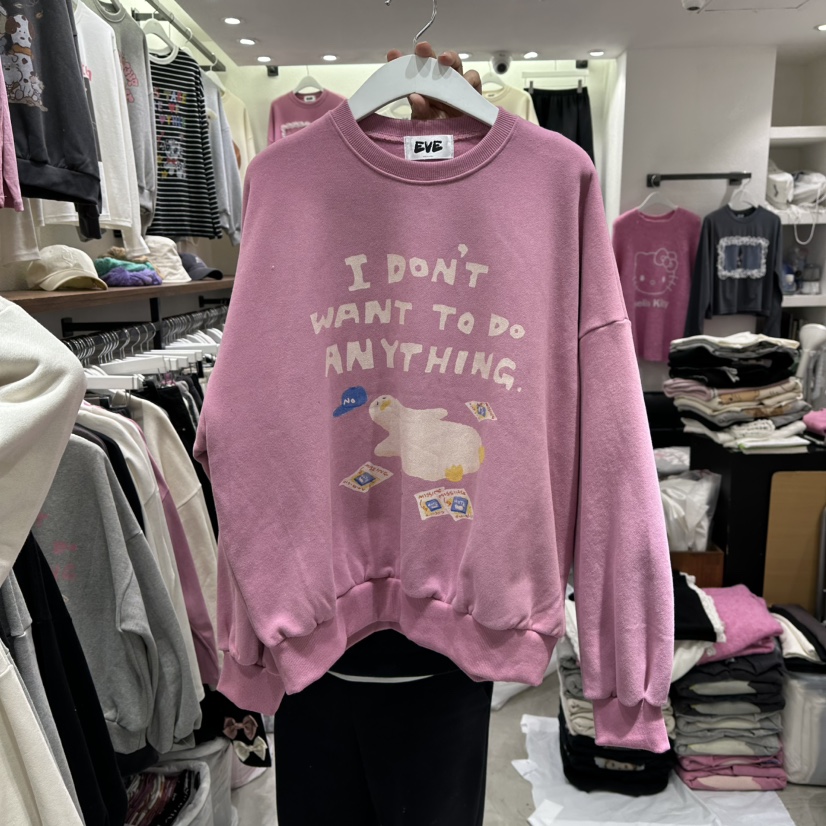 EVE韓國直郵㊣女裝新品25秋冬推薦熱賣職業人氣時尚衛衣加絨鴨EVE衛衣