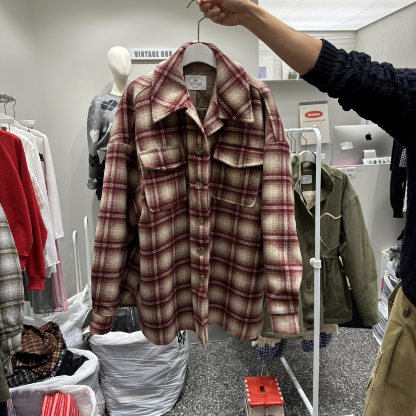 VINTAGE 888東大門㊣實拍女裝新款職業時尚熱賣夾克格紋絎縫VINTAGE888/TRIPLE EIGHT夾克