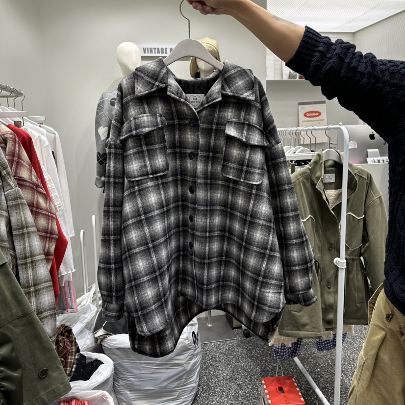 VINTAGE 888東大門㊣實拍女裝新款職業時尚熱賣夾克格紋絎縫VINTAGE888/TRIPLE EIGHT夾克圖色2