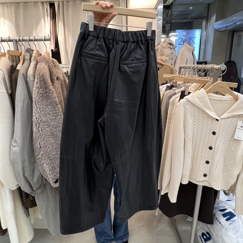 AFTERGLOW韓國代購㊣女士新款人氣推薦時尚職業25秋冬休閑褲皮褲AFTERGLOW休閑褲