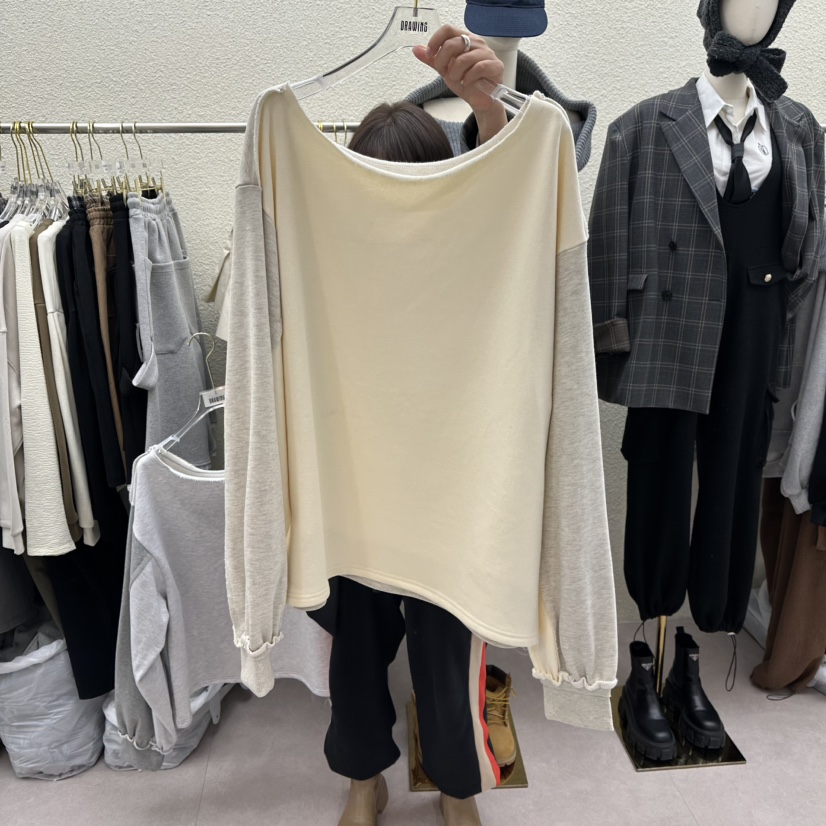 DRAWING韓國直郵㊣女裝新款人氣職業推薦休閑時尚25秋冬長袖T恤DRAWING長袖T恤