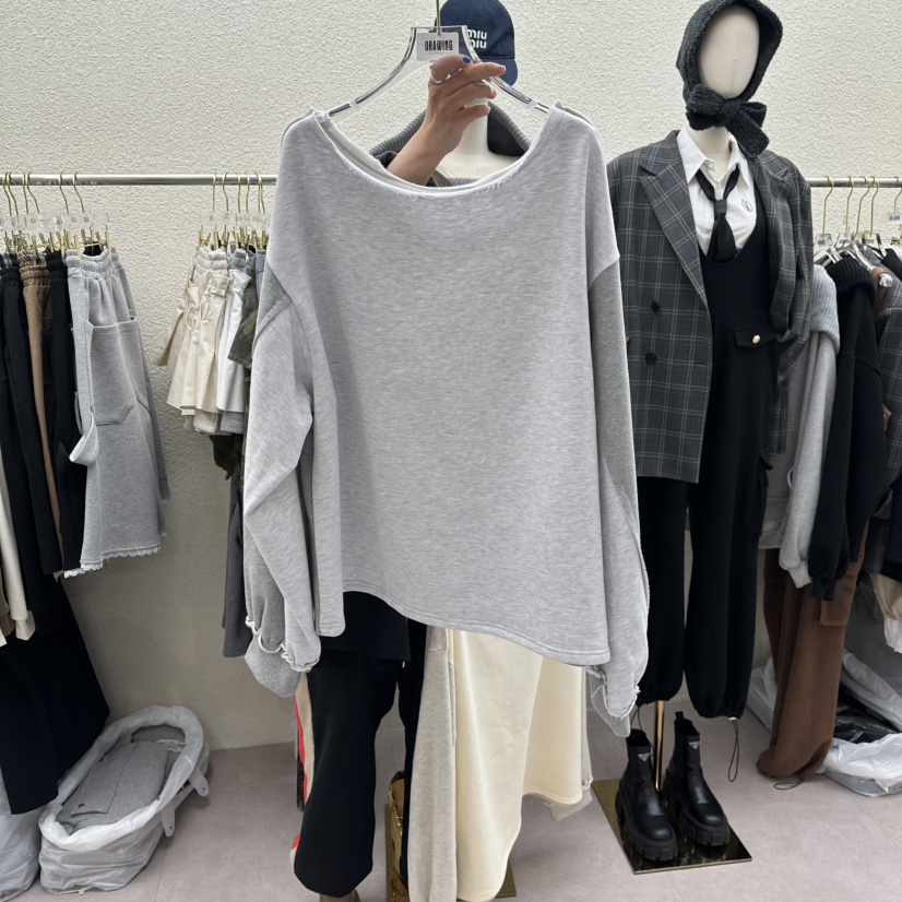 DRAWING韓國直郵㊣女裝新款人氣職業推薦休閑時尚25秋冬長袖T恤DRAWING長袖T恤圖色2