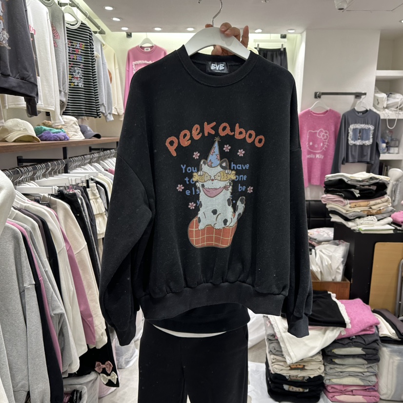 EVE東大門㊣直郵女裝新款人氣職業推薦時尚25秋冬真品衛衣加絨EVE衛衣圖色3