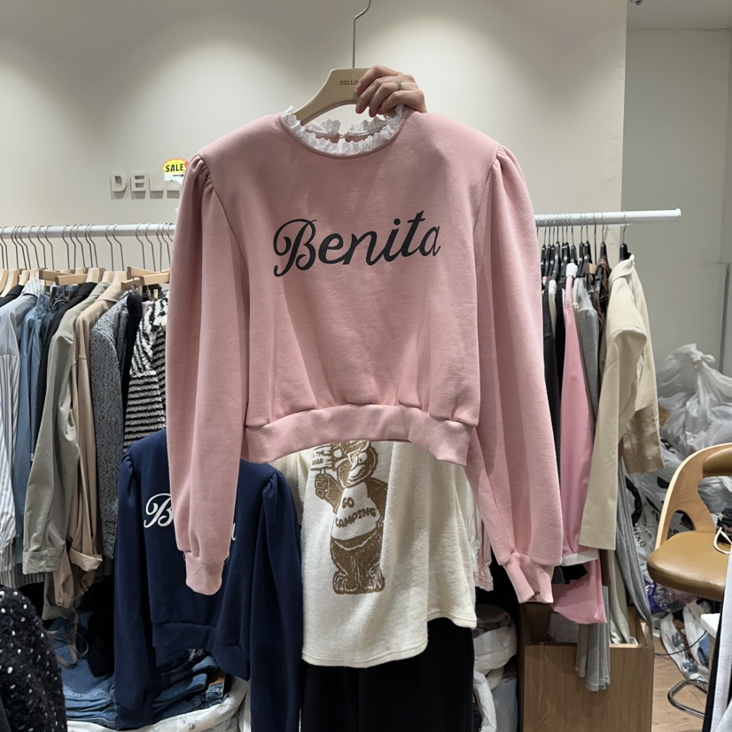 DELLING韓國直郵㊣女裝新款推薦職業時尚真品25秋冬衛衣加絨DELLING衛衣圖色2