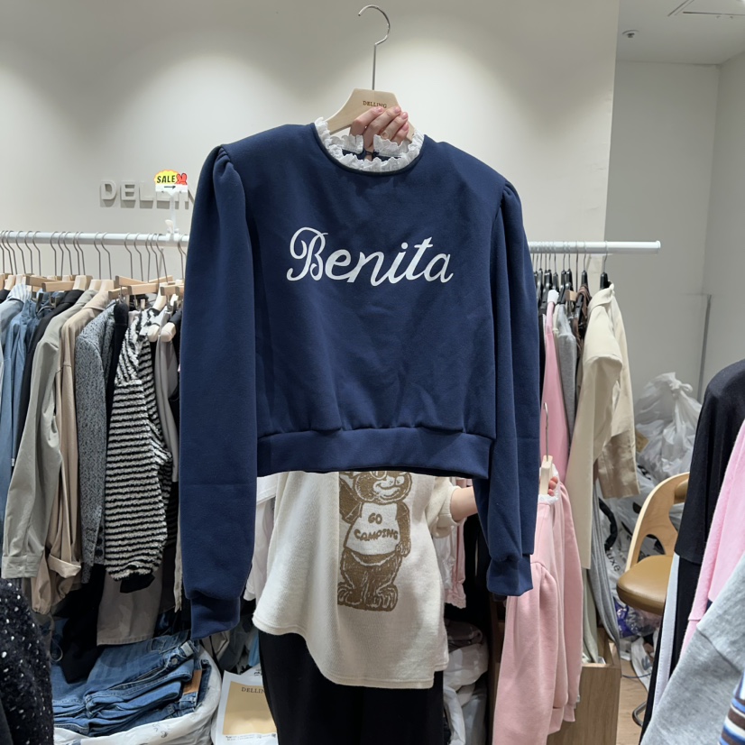 DELLING韓國直郵㊣女裝新款推薦職業時尚真品25秋冬衛衣加絨DELLING衛衣圖色3