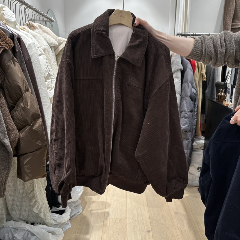 DDAY東大門㊣代購女士新款熱賣人氣推薦時尚夾克兩面穿燈心絨DDAY夾克圖色2
