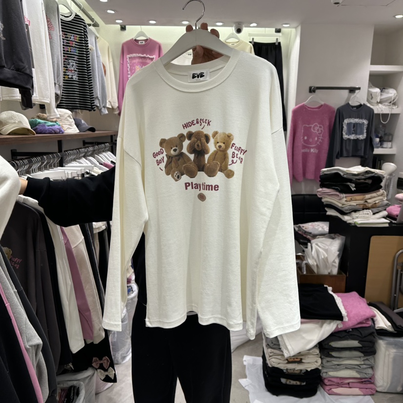 EVE東大門㊣直郵女裝新品人氣時尚25秋冬休閑推薦熱賣長袖T恤EVE長袖T恤