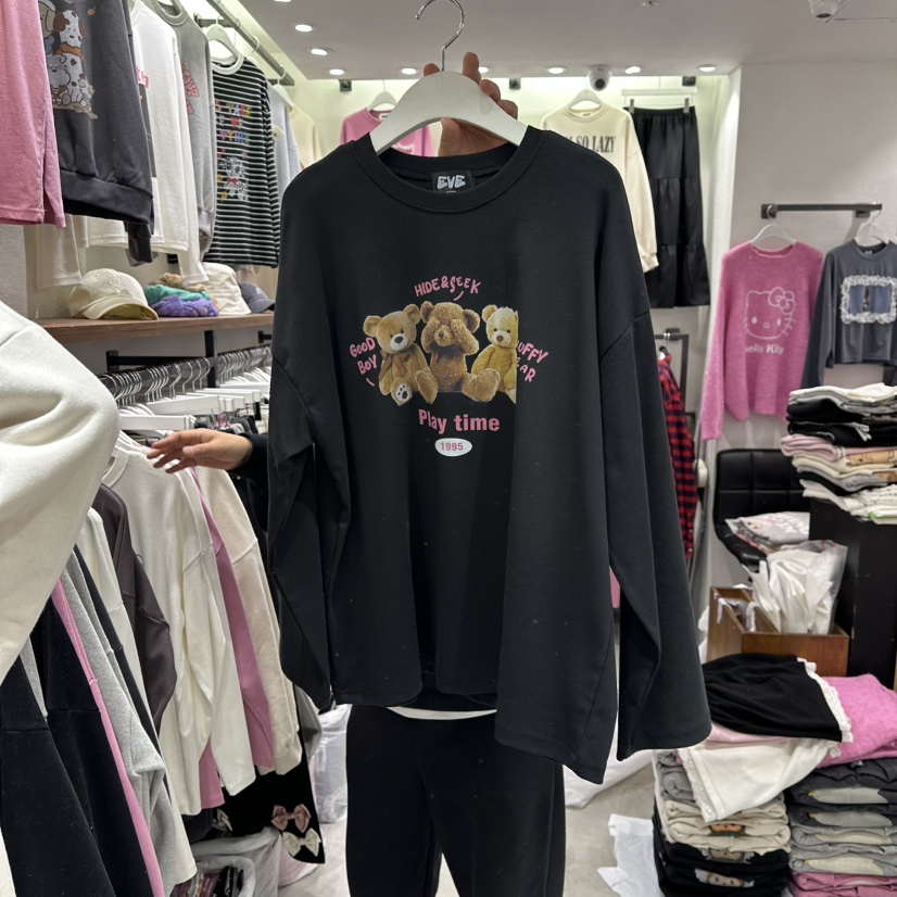 EVE東大門㊣直郵女裝新品人氣時尚25秋冬休閑推薦熱賣長袖T恤EVE長袖T恤圖色3