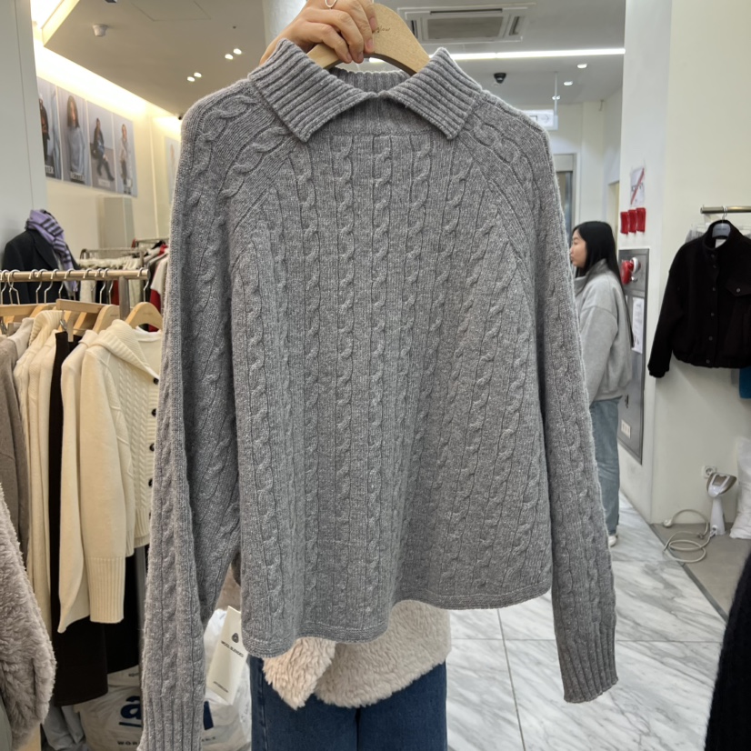 AFTERGLOW韓國代購㊣女士新款熱賣人氣針織衫麻花針織兩面穿AFTERGLOW針織衫