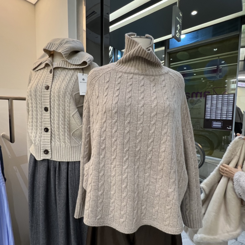 AFTERGLOW韓國代購㊣女士新款熱賣人氣針織衫麻花針織兩面穿AFTERGLOW針織衫圖色4