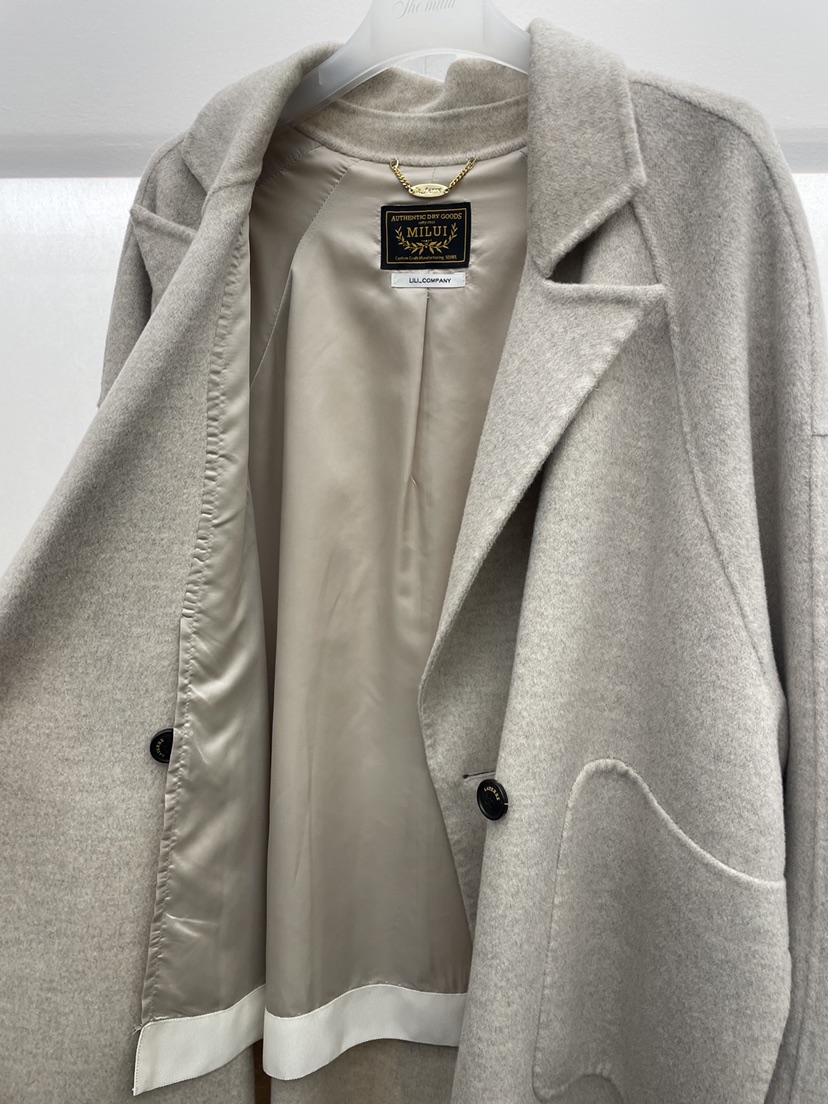 MILUI韓國直郵㊣女士新品真品時尚休閑25秋冬推薦中長款大衣MILUI中長款大衣