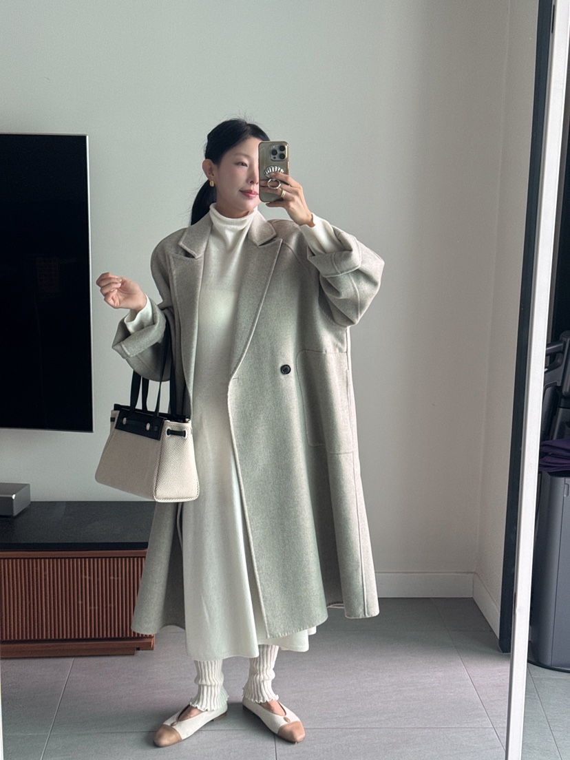 MILUI韓國直郵㊣女士新品真品時尚休閑25秋冬推薦中長款大衣MILUI中長款大衣