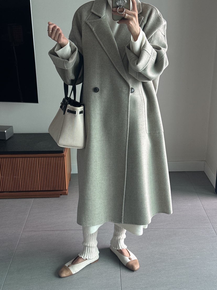 MILUI韓國直郵㊣女士新品真品時尚休閑25秋冬推薦中長款大衣MILUI中長款大衣